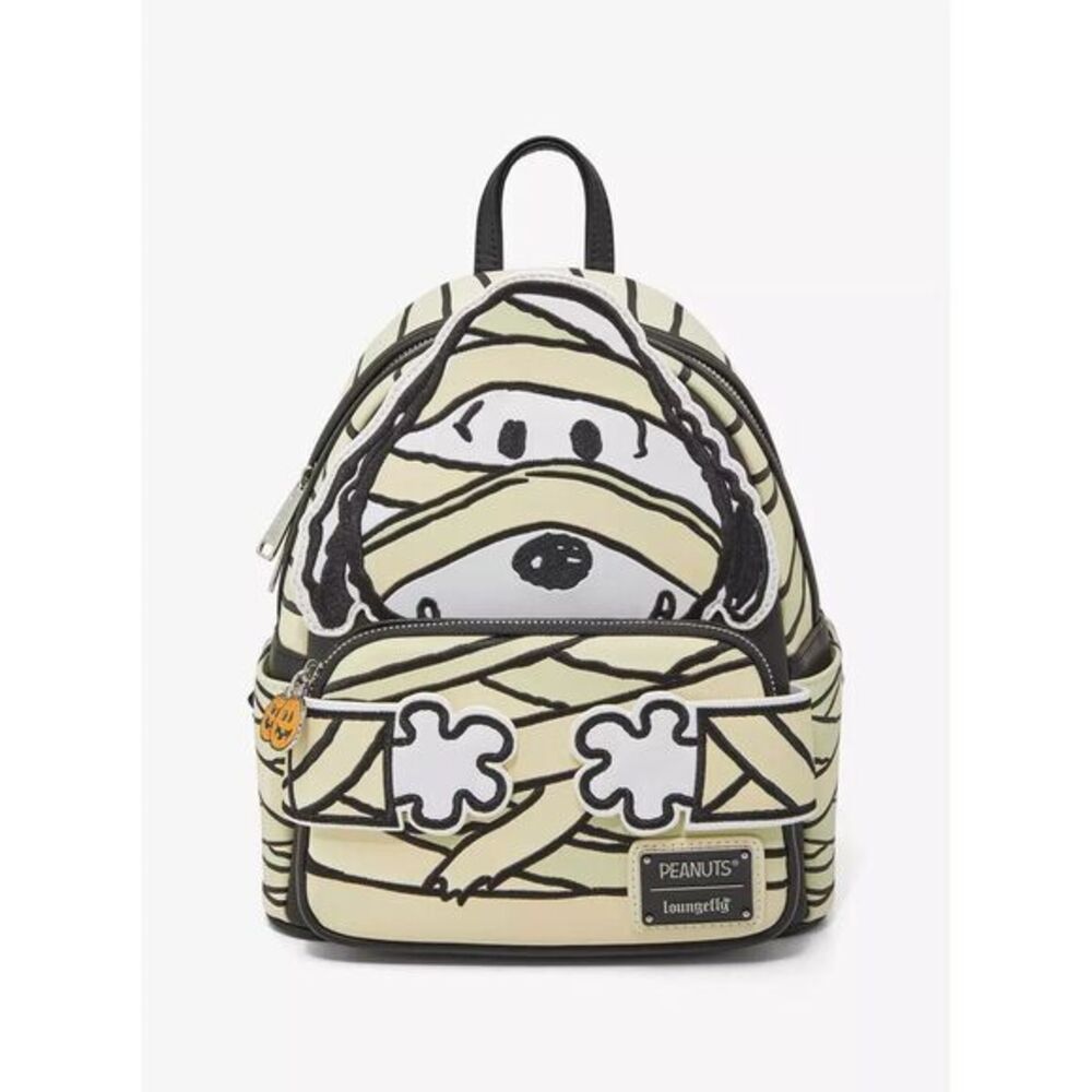 Loungefly‎ Peanuts Snoopy Mummy Glow In The Dark Figural Mini Backpack